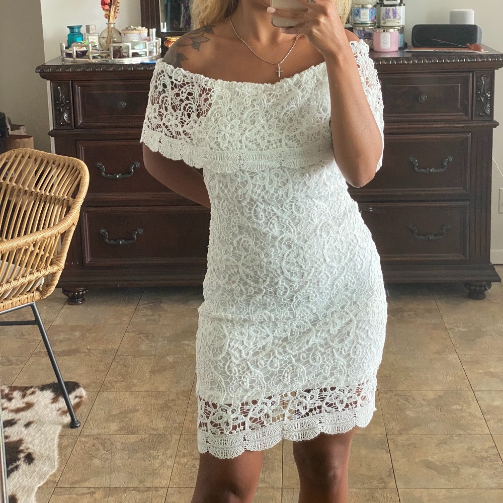 White Crochet Summer Dress